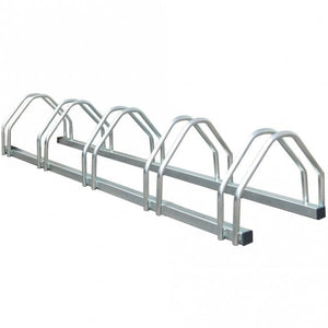 Zinc Plated Steel Floor Mounted 5 Bike Rack - 1320mm