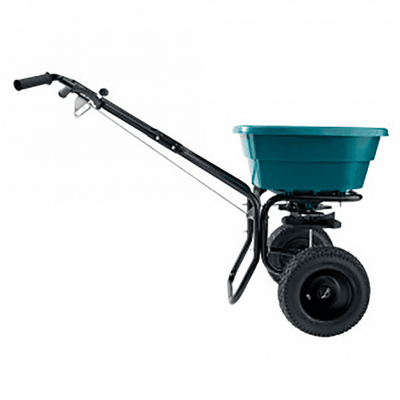 53kg Broadcast Salt Spreader for Snow and Ice - Pneumatic Wheels