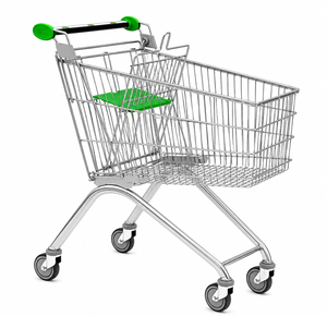 75L compact steel shopping trolley with swivel castors supplied by AB Handling