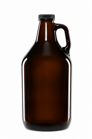 64 oz/1.84 Litre Amber Glass Growler with Handle