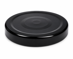 48mm Black Button Twist-Off Metal Caps (RTO) for Glass Jars & Bottles