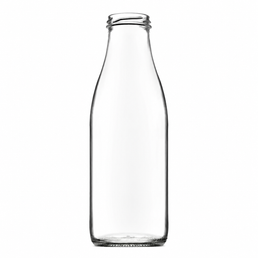 1-liters skruvlocksglasflaska för mjölk | 48 mm hals | återanvändbar glasflaska för mejeri | 1 l
