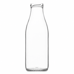 750 ml skruvhalsad glasflaska för mjölk | 48 mm hals | återanvändbar glasflaska för mejeri