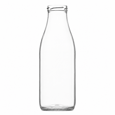 750 ml skruvhalsad glasflaska för mjölk | 48 mm hals | återanvändbar glasflaska för mejeri