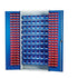 Louvred Panel 2000mm Small Parts Cabinet with Bin Kit | Lockable Storage Unit with Bins Included