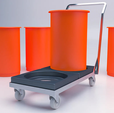 Double Dolly Trolley for 18L, 30L, 45L & 73L Stacking Bins – Compatible with 90L Nesting Bin & 90L Tapered Nesting Bin – Food Approved