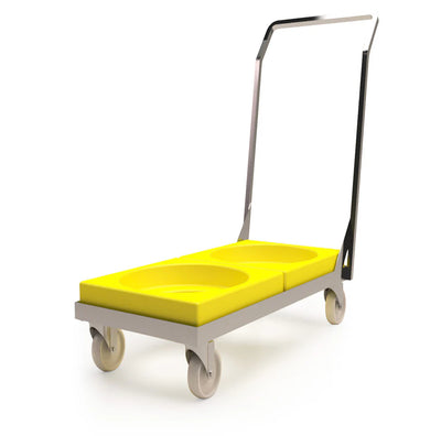 Double Dolly Trolley for 18L, 30L, 45L & 73L Stacking Bins – Compatible with 90L Nesting Bin & 90L Tapered Nesting Bin – Food Approved