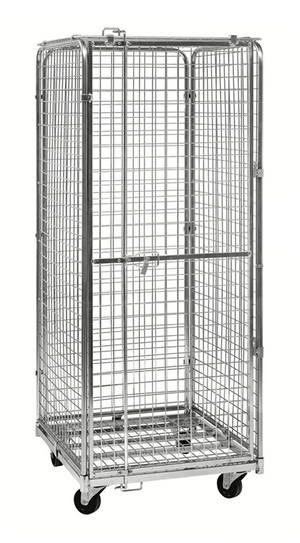 Mobile Security Container – Lockable Mesh Roll Container (400kg Capacity)