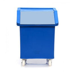 89 Litre MDPE Ingredients Trolley with Clear Flap Lid Mobile Storage Bin