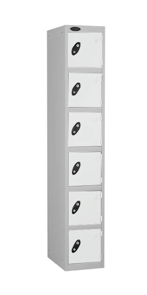6 Door Steel Locker 305 x 460 x 1760mm Anti-Bacterial Powder Coated Mild Steel