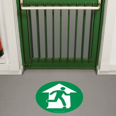 Fire Exit Floor Marker Graphic Safety Sign