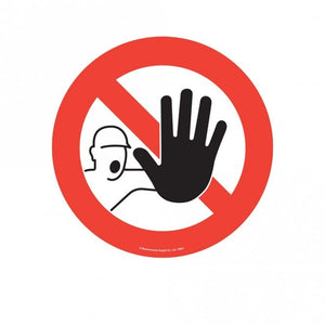 No Unauthorised Persons Floor Marker Sign – 430mm Diameter Graphic Safety Sign