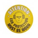 Floor Marker Graphic Sign – Attention Ear Protection Must Be Worn
