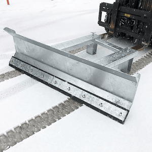 Galvanised Snow Plough Forklift Truck Attachment – Fixed -15° Angle, 683mm Centres